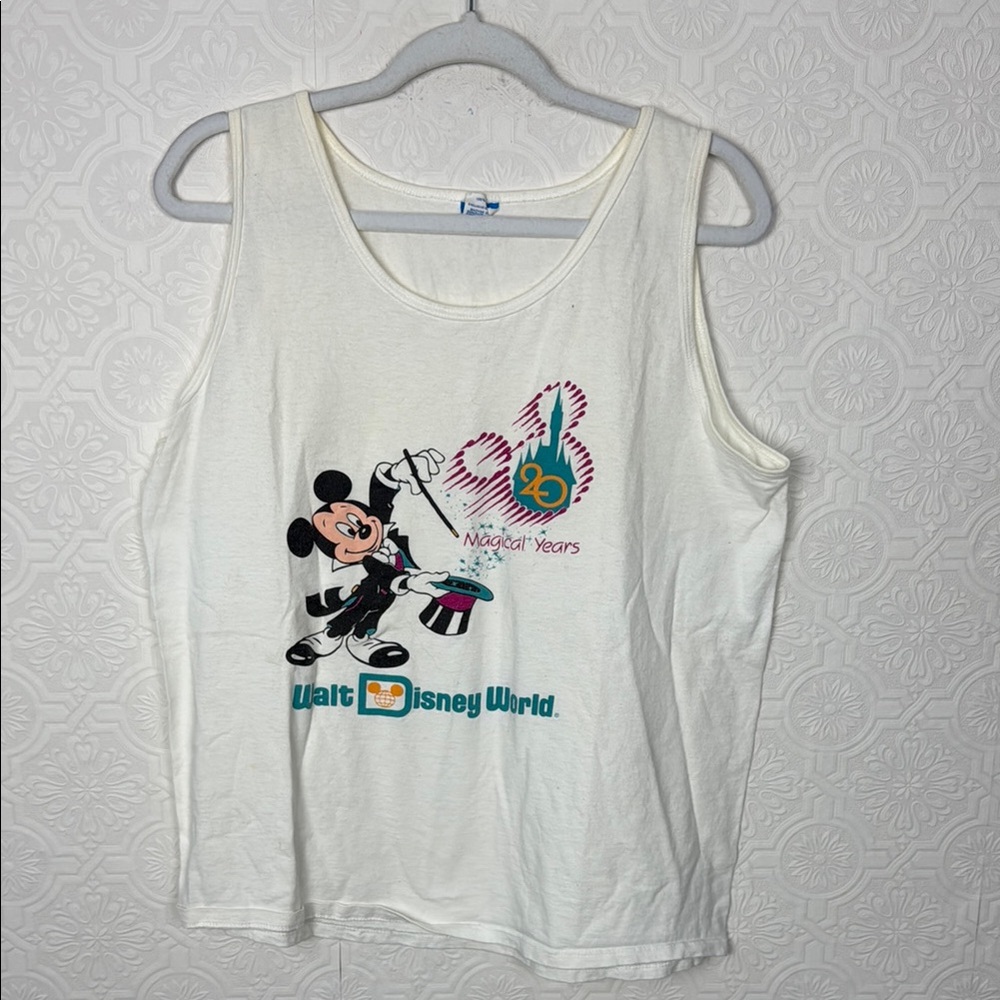 Vintage 90s Walt Disney World Mickey Mouse Cutoff Tank Shirt Sleeveless Large - Picture 1 of 7